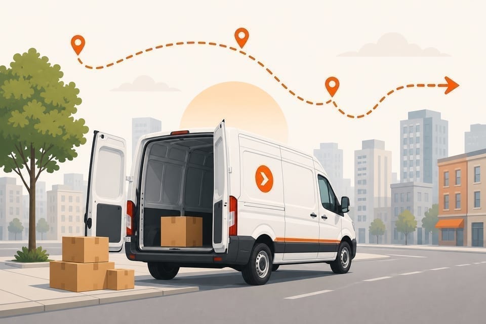 Delivery van on a flexible route with no long-term lock-in