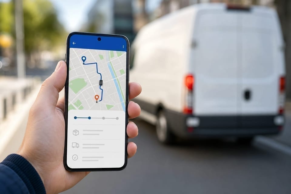 Live delivery tracking shown on a phone